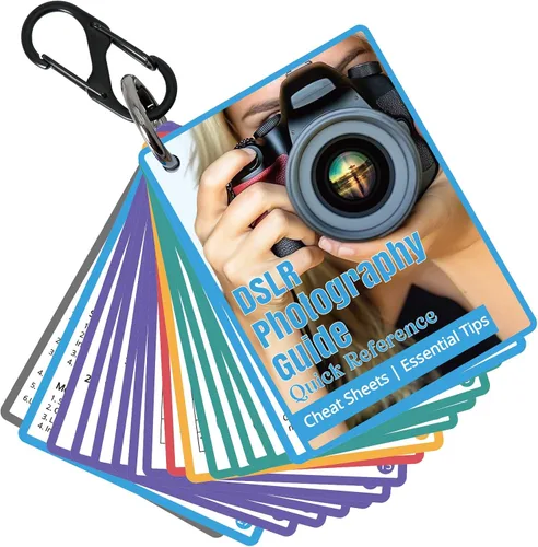 OCQOTAT Hoja de trucos de fotografía para cámaras DSLR, accesorios para Canon Nikon Sony, tarjetas de referencia rápida, libro de fotógrafos para