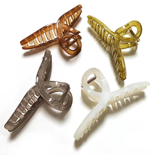 Miniatura 18 de Pinzas para el cabello de 4.3 pulgadas, grandes, antideslizantes, grandes mate, clip de mariposa para cabello fino y grueso, paquete de 4 4