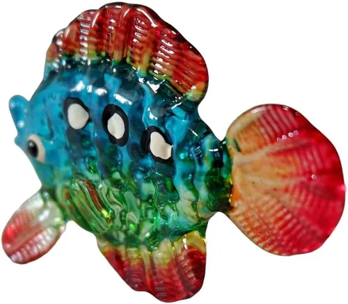Miniatura 4 de 1shopforyou Figura de cristal soplado, figura de pez marino tropical, arte en miniatura, colección de vida marina, decoración de acuario, animal