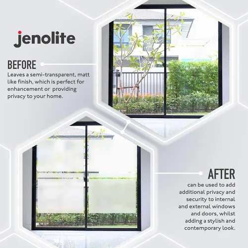 Miniatura 8 de JENOLITE Pintura para Vidrio Esmerilado Acabado Mate Opaco Espray para Ventanas para Mayor Privacidad Semitransparente para Ventanas y Puertas