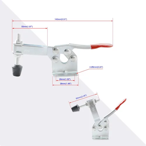 Miniatura 2 de 4 piezas de acero al carbono tipo 201B, herramienta de sujeción rápida de 220.5 lbs y 220 libras, abrazadera de bloqueo de palanca de mano