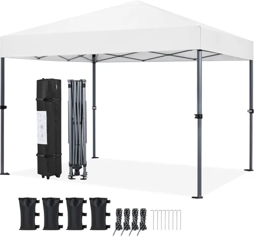 Miniatura 19 de Yaheetech Toldo desplegable de 6.6 x 6.6 pulgadas, tienda de campaña instantánea portátil para exteriores, kiosco comercial con bolsa de transporte