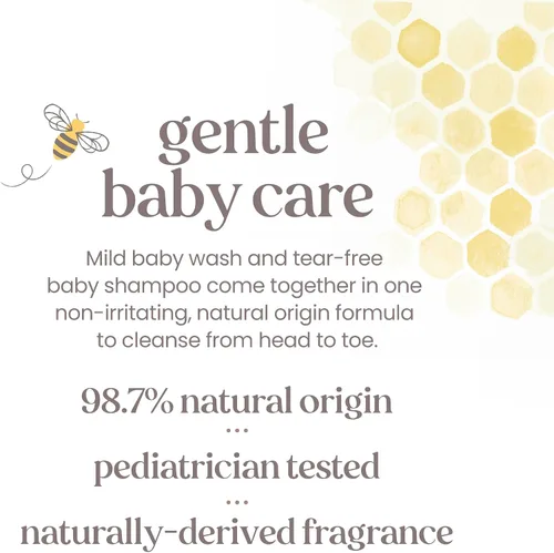 Miniatura 5 de Burt's Bees Jabón y champú espumoso para bebés sensibles, sin fragancia, sin lágrimas, probado por pediatras, 97.5% de origen natural, 258,9 ml