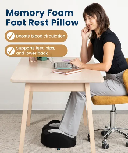 Miniatura 2 de Reposapiés para debajo del escritorio en el trabajo - Taburete de oficina de espuma viscoelástica y reposapiés debajo del escritorio con almohada