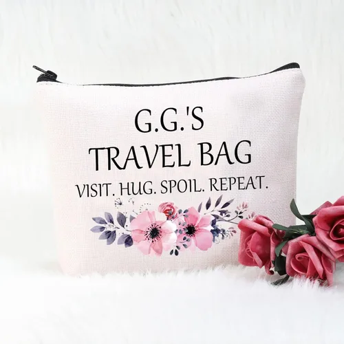 Miniatura 4 de POFULL Regalo GG para abuela, bolsa de viaje de G.G.'S, bolsa de viaje para visitar, abrazo, repetición, bolsa de cosméticos de viaje, regalo