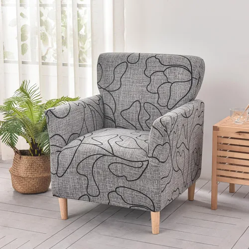Miniatura 62 de LiveGo - Funda elástica para sillón de mediados de siglo moderno de 1 pieza, fundas de acento de jacquard para silla con brazos, fundas impermeables