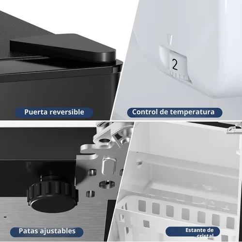 Miniatura 3 de Antarctic Star - Refrigerador compacto con congelador, mininevera de 2 puertas, estante ajustable, refrigerador pequeño para dormitorio, oficina