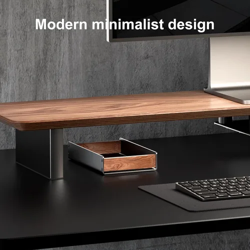 Miniatura 7 de UPERGO Bandeja Organizadora de Escritorio con Cajón para Oficina en Casa, Bandeja Organizadora de Escritorio de Nogal para Llaves, Bolígrafo, Reloj