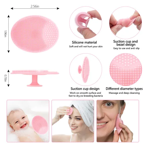 Miniatura 4 de Limpiador facial de silicona, 2 cepillos exfoliantes para labios, 2 cepillos de limpieza facial y cepillo de máscara facial de silicona, herramienta