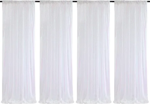 Miniatura 41 de Cortinas de fondo de lentejuelas rosas de 2 piezas, 2 pies x 8 pies, fondo de fotografía, cortina para fiestas con purpurina, fondo de boda, tela