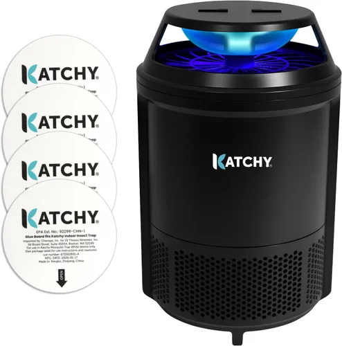 Miniatura 17 de Katchy Trampa para insectos enchufable para interiores, atrapa moscas para mosquitos, jejenes, moscas de la fruta y polilla pequeña, luz azul, sin