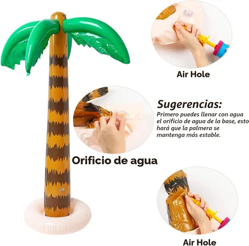 Miniatura 3 de R HORSE Palmera inflable flamenco plátano playa pelota loro playa piscina juguetes para fiesta tropical hawaiana Luau fiesta verano piscina playa