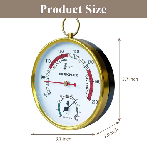 Miniatura 2 de Sauna Thermometer Fahrenheit and Hygrometer 2-in-1,Sauna Temperature Gauge with Lanyard,Hanging Indoor Humidity Temperature Monitor,Infrared Steam