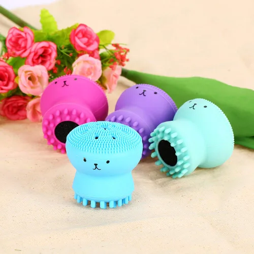 Miniatura 4 de Cepillo de limpieza facial, limpiador facial de mano de silicona, exfoliante, eliminación de grasa, masaje, medusas, pulpo, cepillo de lavado facial