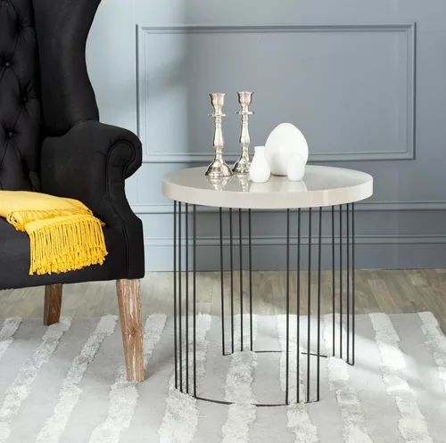Miniatura 2 de Safavieh Home Collection Kelly Mid-Century - Mesa auxiliar moderna color gris pardo y negro