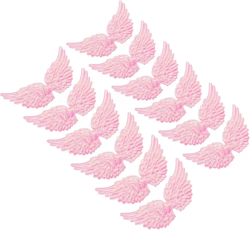 Miniatura 12 de Healeved 12 piezas de mini alas de ángel para decoración de manualidades para mochilas, disfraces, bolsas, decoración del hogar, pequeñas alas Dorado