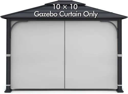 Miniatura 14 de Cortina Universal de Repuesto para Privacidad de Gazebo - Wonwon Panel de Privacidad con Toldo y Cierre para Gazebo al Aire Libre de 10 x 10 Pies