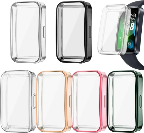 Protector de pantalla compatible con Huawei Band 10 9 8 Watch Face Cover Case TPU (6 colores)