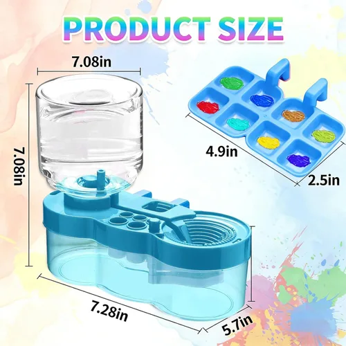 Miniatura 2 de BoAn Herramienta limpiadora de pinceles de pintura mejorada 2025 – Lavadora de pinceles todo en uno, taza de enjuague, soporte y paleta