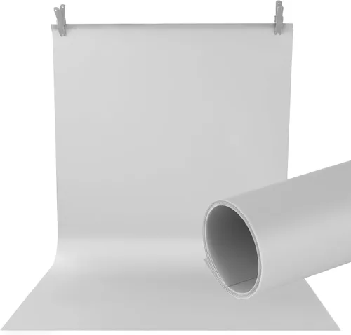 Miniatura 9 de Meking Telón de fondo de PVC para fotografía de 31x59 pulgadas (80x150 cm) Blanco mate y reflectante, telón de fondo de PVC para video de estudio