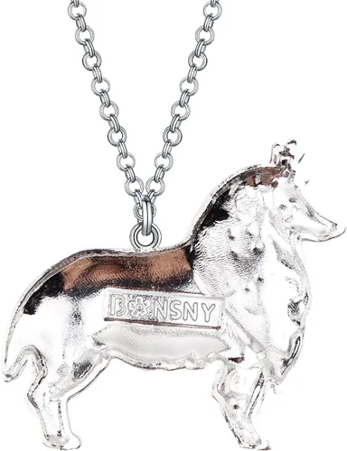 Miniatura 5 de Bonsny - Collar de aleación esmaltada con diseño de corazón