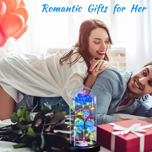 Miniatura 9 de Regalos de Cumpleaños de Rosa Flor de Mariposa Azul - Regalos para Mujeres para Ella Día de San Valentín Día de las Madres Aniversario Navidad