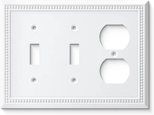 Miniatura 28 de Henne Bery Sunken Pearls - Placa de interruptor/placa de pared y cubierta de salida (decorador individual, 2 unidades, negro mate)