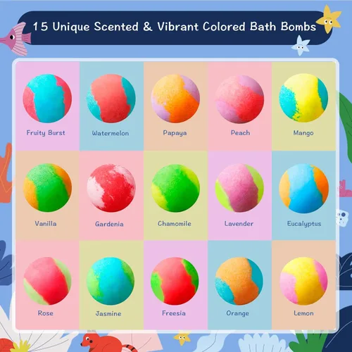 Miniatura 9 de 30 bombas de baño para niños con sorpresa en el interior, juego de regalo con 30 juguetes únicos de animales terrestres y marinos, bombas de baño