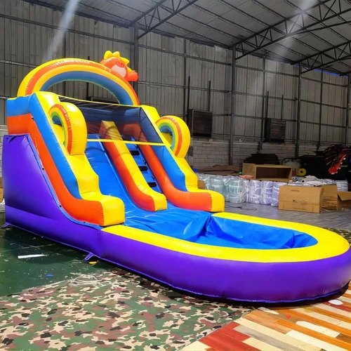 Miniatura 11 de Tobogán acuático inflable de grado comercial de 24 pies (L) para adultos y niños (toboganes dobles), toboganes acuáticos de PVC resistente