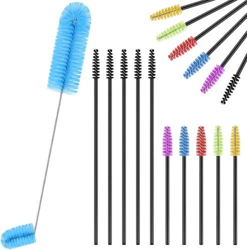 Miniatura 9 de Cepillo de limpieza para comederos de colibríes, 19 piezas, 3 tamaños, mini nailon de doble cabeza 2 en 1, cepillo para colibríes difícil