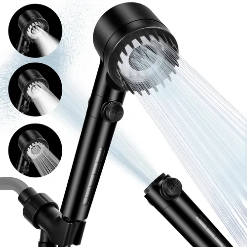 Miniatura 9 de Cabezales de ducha de alta presión Luxsego con masajeador del cuero cabelludo y cepillo de champú para el cuidado de la piel y el cabello, cabezal