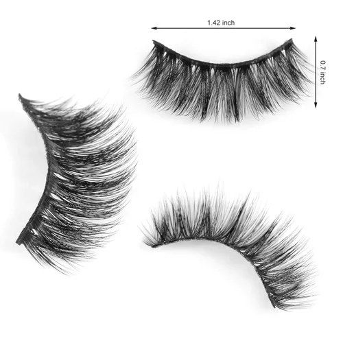 Miniatura 5 de Pestañas postizas 3D, pestañas postizas de visón sintético 3D, hechas a mano, dramáticas, gruesas, cruzadas, negras, naturales, esponjosas, largas