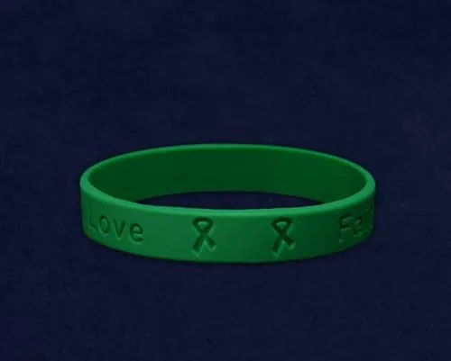Miniatura 2 de Green Ribbon Wholesale Pack Silicone Bracelets Green Ribbon Bracelet for Cerebral Palsy, Glaucoma, Mental Health, Liver Cancer, and Organ Donation