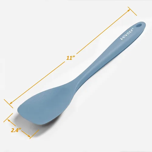 Miniatura 5 de VOVOLY - Juego de cucharas de silicona mejoradas, cucharas de goma resistentes al calor, raspadores flexibles antiadherentes sin costuras para Azul