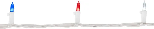 Miniatura 3 de Northlight Juego de mini luces navideñas LED patrióticas, cable blanco de 15.5 pies, 50