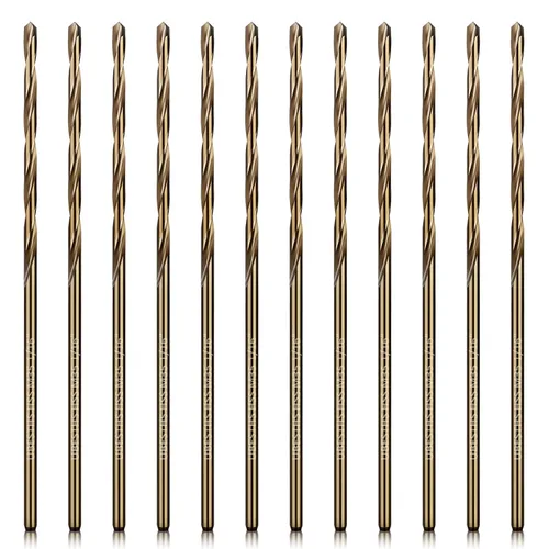 Miniatura 11 de Brocas de cobalto de 1/4 pulgadas, 12 piezas, juego de brocas de metal M35 HSS con estuche de almacenamiento para metal duro, acero inoxidable