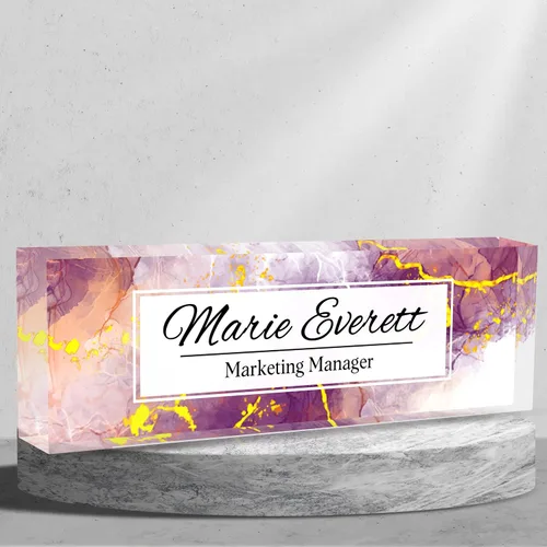 Miniatura 16 de Placa de nombre personalizada para escritorio, placa de nombre de escritorio de acrílico personalizada, regalos de agradecimiento a los empleados