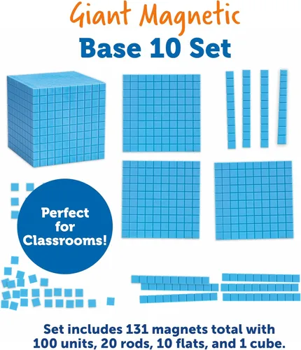 Miniatura 4 de Learning Resources Cubo Base Diez de Plástico Azul, Matemáticas Tempranas, Educación en Casa, Juguetes de Conteo, Edades 6+