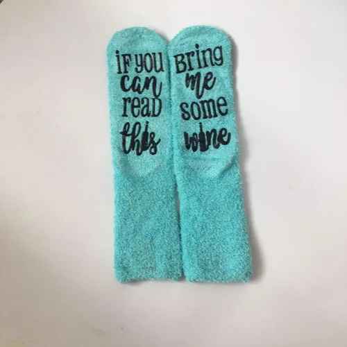 Miniatura 48 de CHANGGER Calcetines unisex con texto en inglés "If You Can Read This Bring Me Some Fuzzy Funny Saying Crew Socks Christmas Unisex Gift