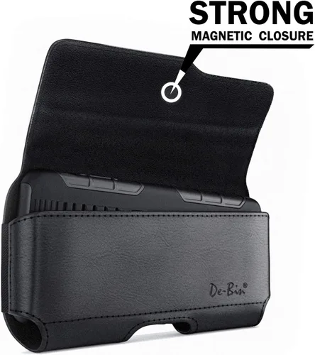 Miniatura 2 de DeBin Funda para iPhone 17 17 Pro 16 16e 16 Pro 15, 15 Pro 14 13 12 11 X Xs 10 XR, Galaxy S25 S24, S23, S22 - Soporte para cinturón de teléfono Negro