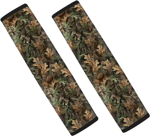 Miniatura 11 de LedBack Fundas para cinturón de seguridad de coche con diseño de bandera americana y camuflaje, paquete de 2, almohadilla universal para cinturón