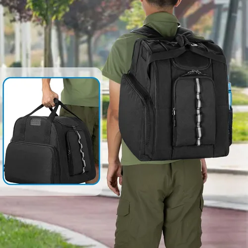 Miniatura 6 de GOBUROS Bolsa de patinaje para hombres y mujeres, mochila de patinaje sobre hielo para zapatos de patinaje hasta hombres de EE. UU. 13