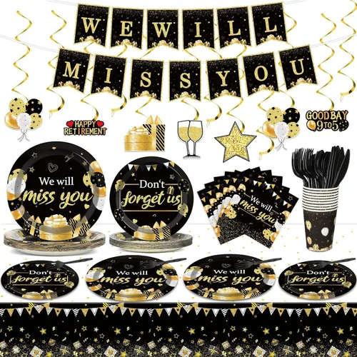 Miniatura 14 de Juego de 184 suministros para fiesta de cumpleaños de avión, incluye platos de avión, servilletas, mantel, banderín, kit de vajilla, desecha