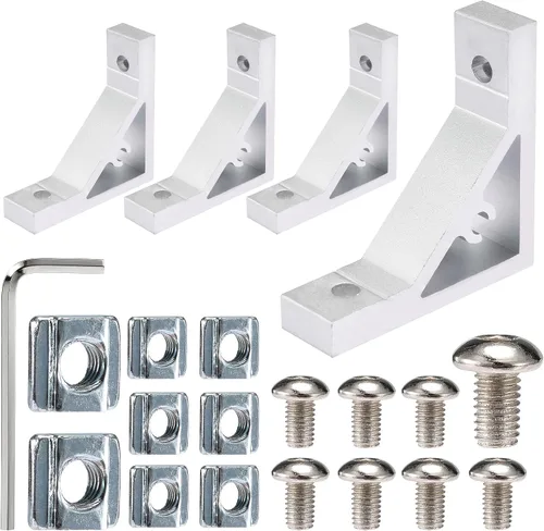 Miniatura 10 de BELLA BAYS 40Series 10Sets de conector interior negro en forma de L, conector de esquina oculta, accesorios de extrusión de aluminio 4040