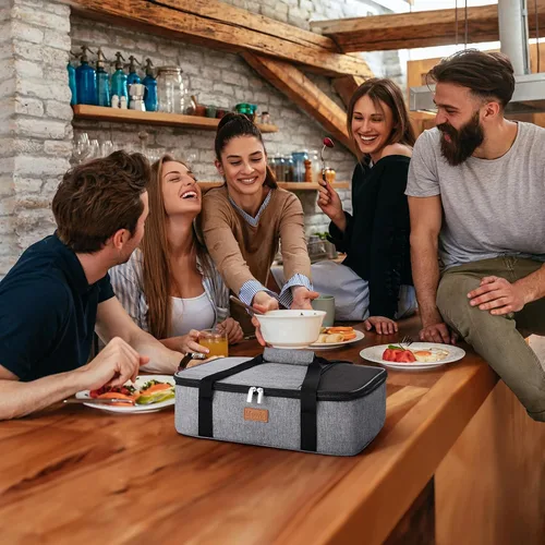 Miniatura 7 de Lifewit - Porta ollas aislada para alimentos calientes o fríos, olla con tapa y estuche de transporte, soporte para lasaña para fiestas de comida