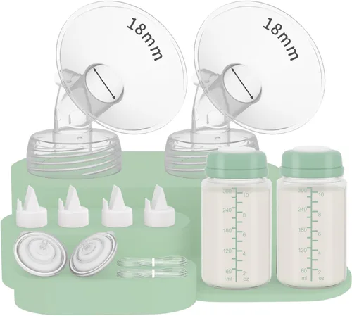 Miniatura 27 de 2 botellas de almacenamiento de leche materna de 10 onzas compatibles con SpectraS1 S2 9 Plus SG/Motif Luna/otros brida de boca ancha, recipiente
