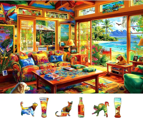 Miniatura 35 de Rompecabezas de 500 piezas para adultos, divertido rompecabezas de dibujos animados coloridos con letras en la parte posterior, bañera de pato