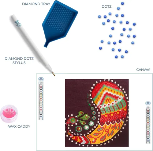 Miniatura 6 de DIAMOND DOTZ Kits de pintura de diamantes con patrón de ranura de cachemira para adultos, kits de arte de diamantes, un kit de manualidades creativo