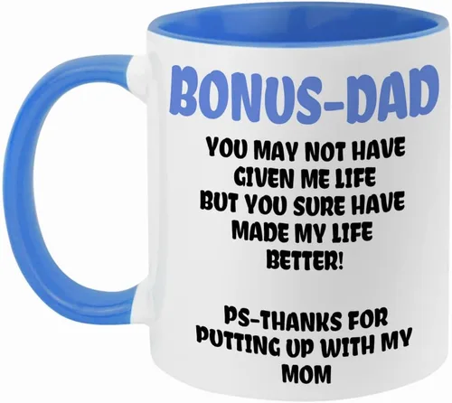 Miniatura 2 de Taza de café Bonus Dad de Fatbaby, divertidas tazas de café para regalo para padrastro de hija, hijo, hijastra, regalos para el Día del Padre
