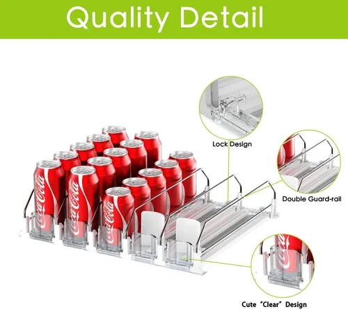 Miniatura 5 de IBORING Organizador de Bebidas para Nevera, Organizador de Bebidas Autoempujante para Nevera, Dispensador Automático de Bebidas para Nevera